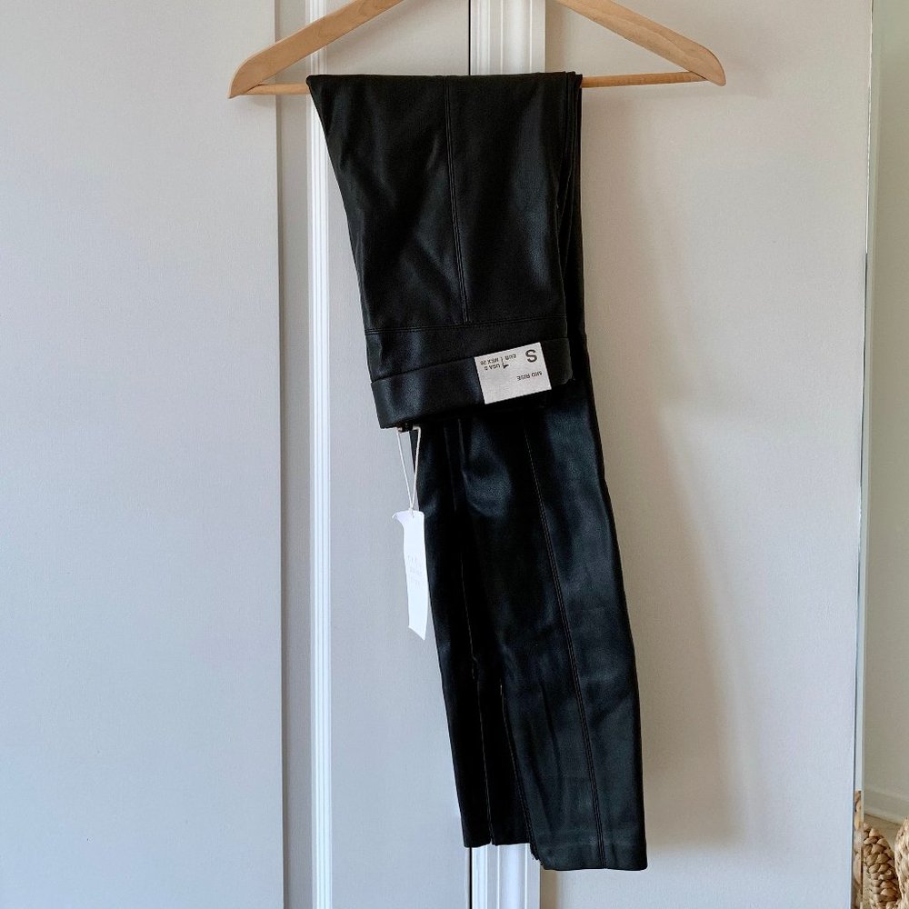 NWT Zara TRF Mid-Rise Leather Leggings / Pants